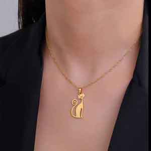 Cat necklace for women - Perfect gift for cat lovers in gold and silver version