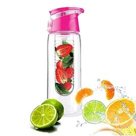 Fruchtflasche "Trinkflasche mit Fruchteinsatz" Made in Italy Farbe Pink